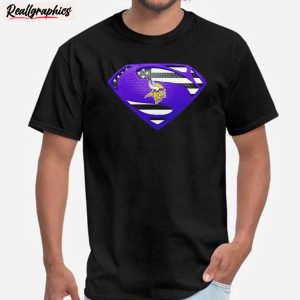 minnesota vikings superman usa flag inside unisex shirt