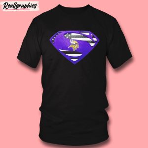 minnesota vikings superman usa flag inside unisex shirt