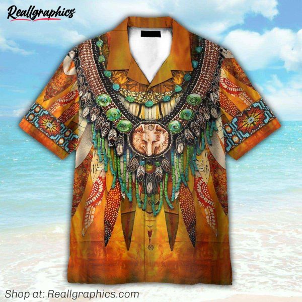 native american indigenous cosplay costume hawaiian shirt