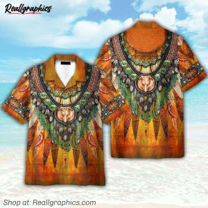 native american indigenous cosplay costume hawaiian shirt
