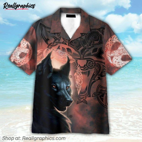 native american wolf button's up shirts, hawaiian shirt