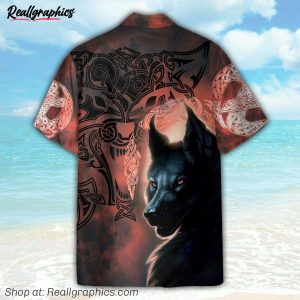 native american wolf button's up shirts, hawaiian shirt