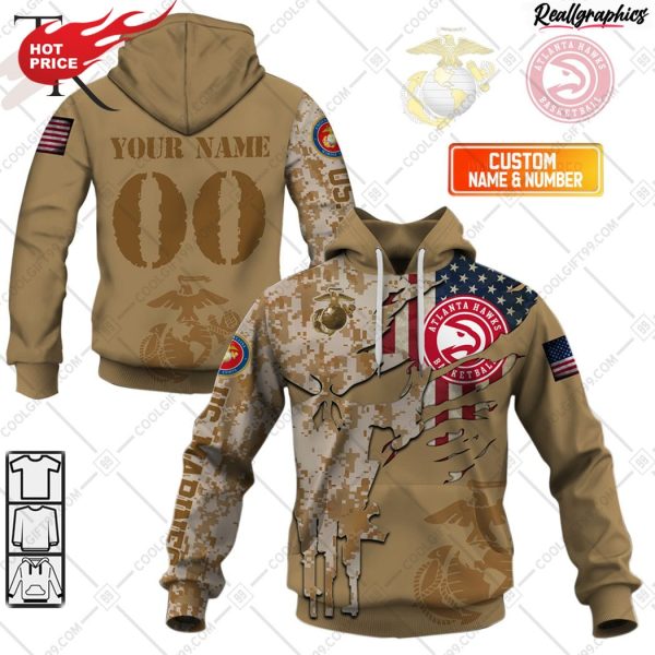 nba atlanta hawks marine corps special designs hoodie