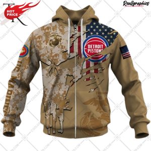 nba detroit pistons marine corps special designs hoodie