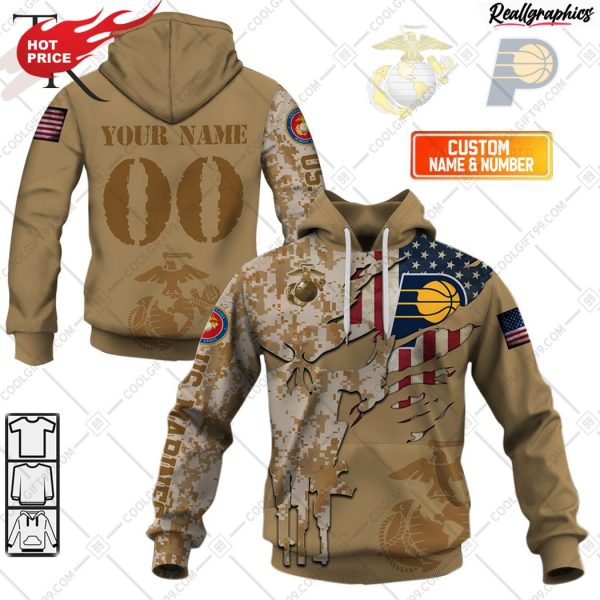 nba indiana pacers marine corps special designs hoodie