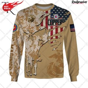 nba los angeles clippers marine corps special designs hoodie