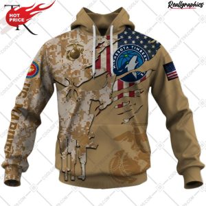 nba minnesota timberwolves marine corps special designs hoodie
