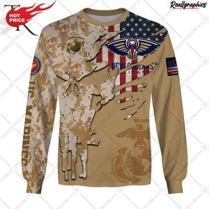 nba neworleans pelicans marine corps special designs hoodie