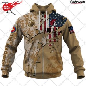 nba portland trail blazers marine corps special designs hoodie