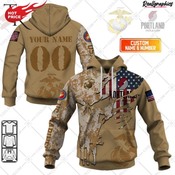 nba portland trail blazers marine corps special designs hoodie