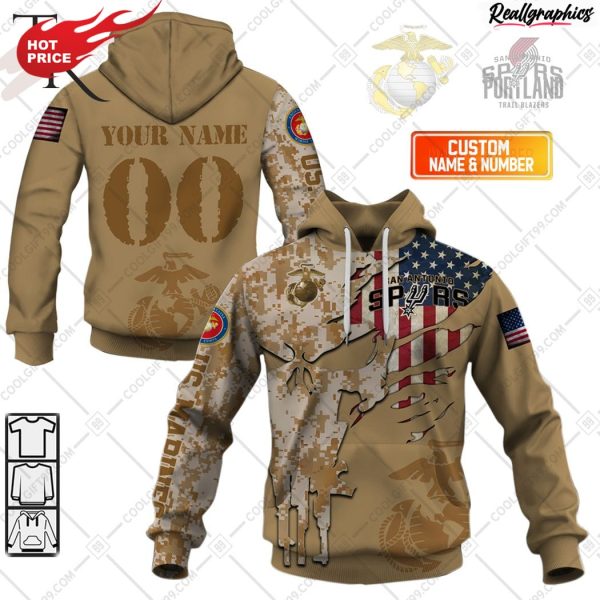 nba san antonio spurs marine corps special designs hoodie