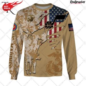 nba utah jazz marine corps special designs hoodie