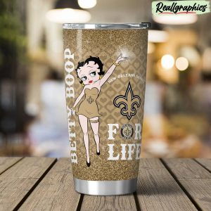 new orleans saints & betty boop stainless steel tumbler