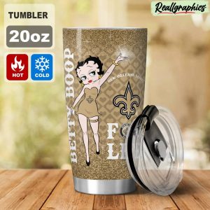 new orleans saints & betty boop stainless steel tumbler