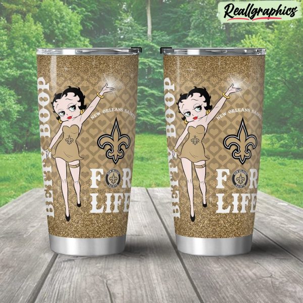 new orleans saints & betty boop stainless steel tumbler