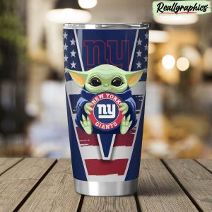 new york giants baby yoda travel stainless steel tumbler