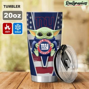 new york giants baby yoda travel stainless steel tumbler