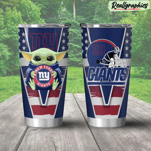 new york giants baby yoda travel stainless steel tumbler