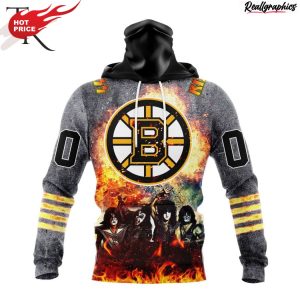 nhl boston bruins special mix kiss band design hoodie