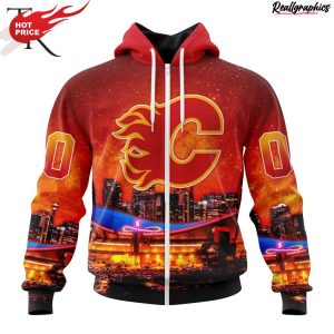 nhl calgary flames special design with scotiabank saddledome hoodie