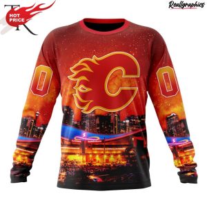 nhl calgary flames special design with scotiabank saddledome hoodie