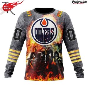 nhl edmonton oilers special mix kiss band design hoodie