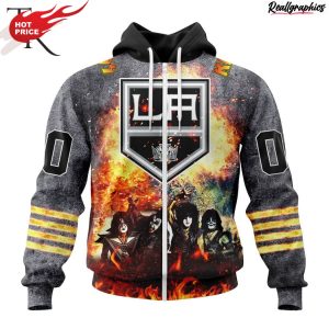 nhl los angeles kings special mix kiss band design hoodie