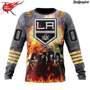 nhl los angeles kings special mix kiss band design hoodie