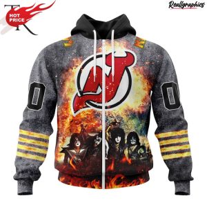 nhl new jersey devils special mix kiss band design hoodie