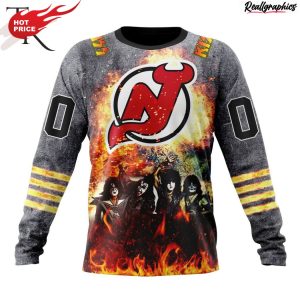 nhl new jersey devils special mix kiss band design hoodie