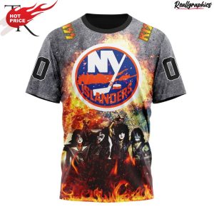 nhl new york islanders special mix kiss band design hoodie