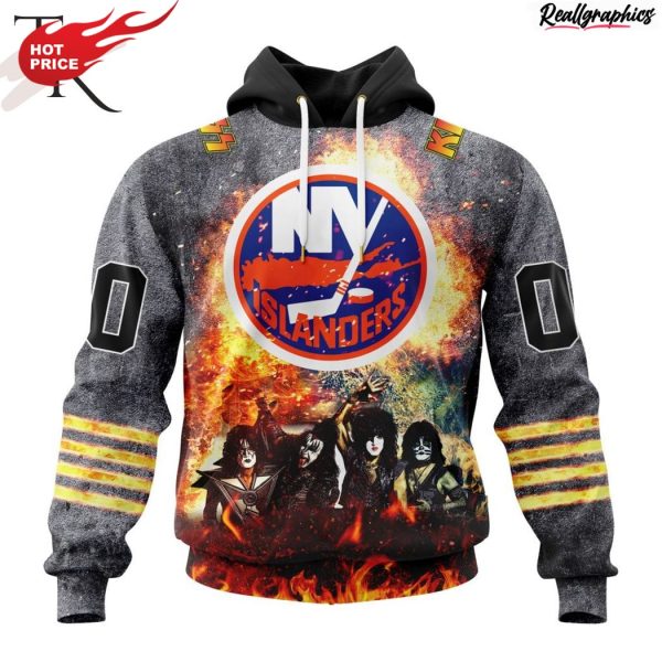 nhl new york islanders special mix kiss band design hoodie