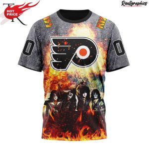 nhl philadelphia flyers special mix kiss band design hoodie