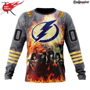 nhl tampa bay lightning special mix kiss band design hoodie