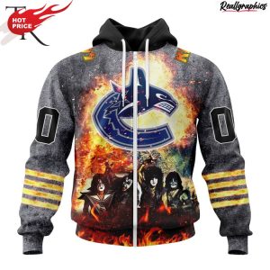 nhl vancouver canucks special mix kiss band design hoodie