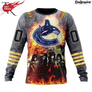 nhl vancouver canucks special mix kiss band design hoodie