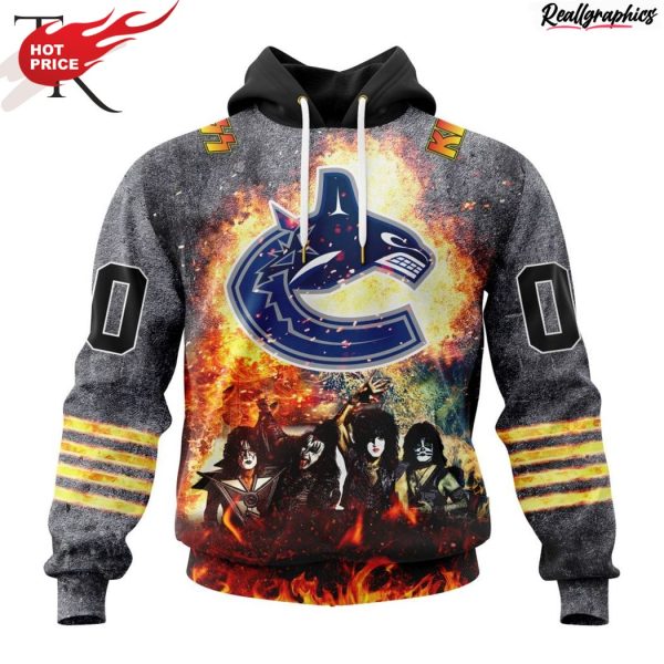 nhl vancouver canucks special mix kiss band design hoodie