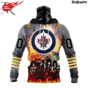 nhl winnipeg jets special mix kiss band design hoodie