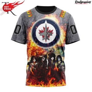 nhl winnipeg jets special mix kiss band design hoodie