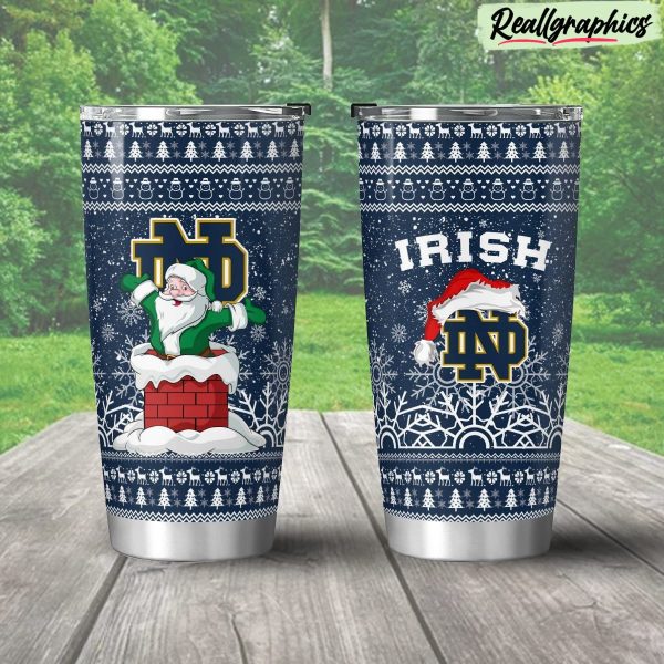 notre dame fighting irish santa stainless steel tumbler