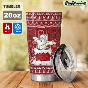 oklahoma sooners santa stainless steel tumbler