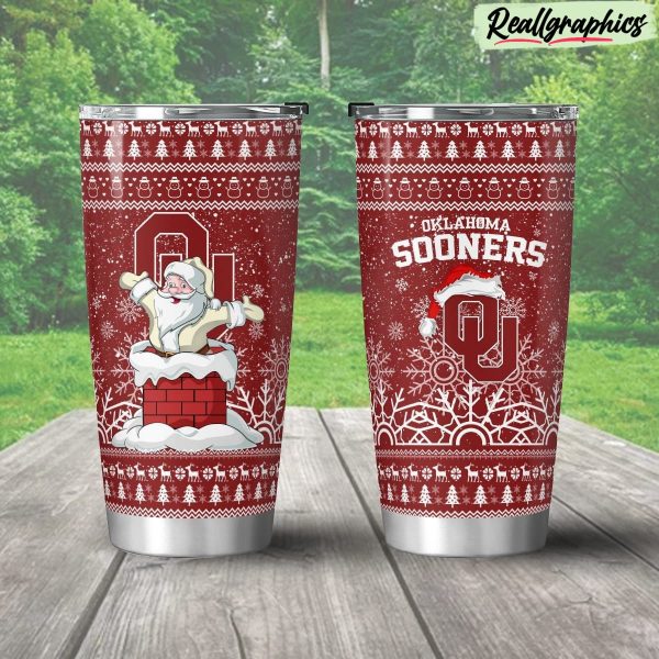 oklahoma sooners santa stainless steel tumbler