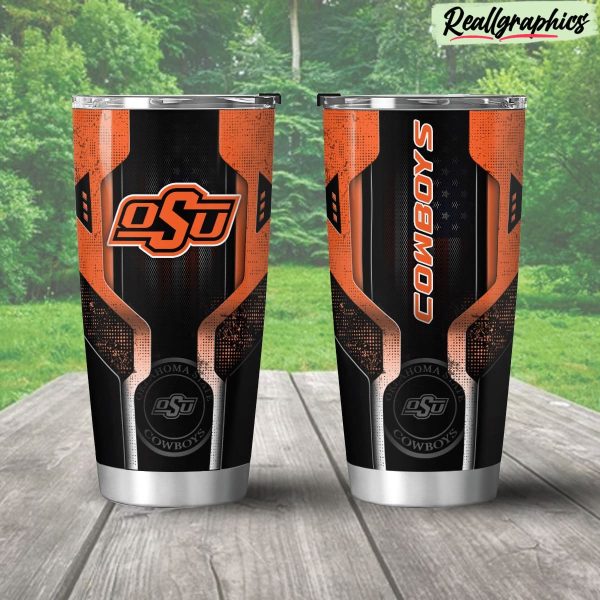 oklahoma state cowboys 3d travel stainless steel tumbler
