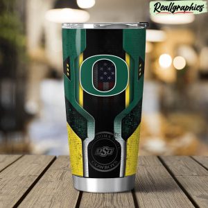 oregon ducks 3d travel stainless steel tumbler