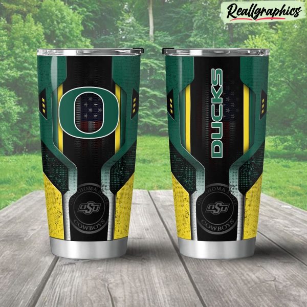 oregon ducks 3d travel stainless steel tumbler