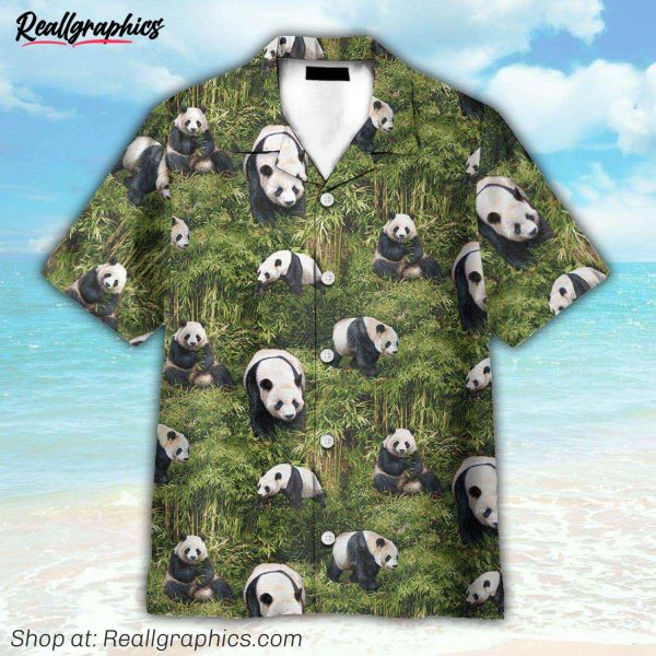 panda gift for animal lovers hawaiian shirt