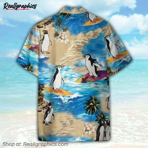 penguin island funny button's up shirts hawaiian shirt