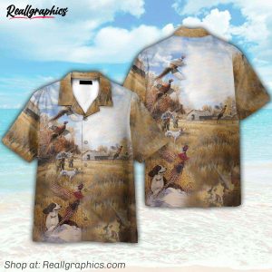 pheasant hunting season hawaiian shirt