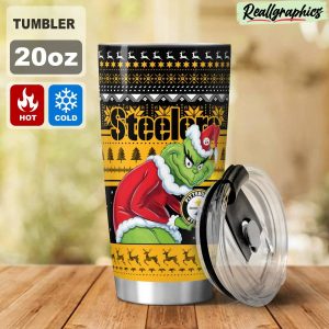 pittsburgh steelers grinch christmas stainless steel tumbler