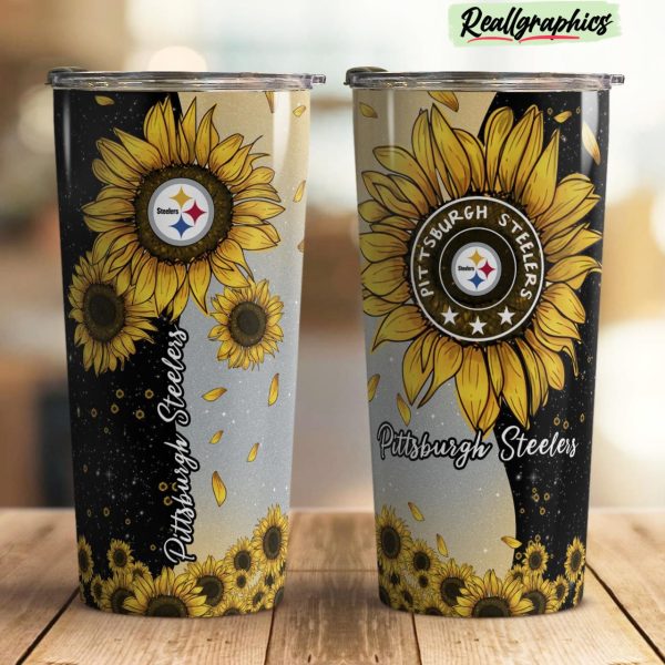 pittsburgh steelers sunflowers stainless steel tumbler